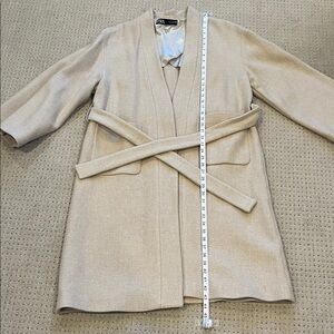 Zara Belted Wrap Trench Coat in Beige